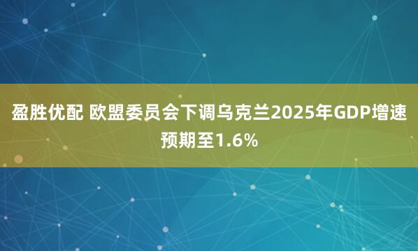 盈胜优配 欧盟委员会下调乌克兰2025年GDP增速预期至1.6%